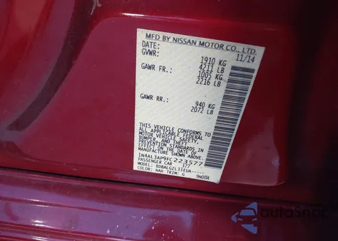 2015 Nissan Altima 2.5 S from USA, damaged, VIN 1N4AL3AP9FC223577